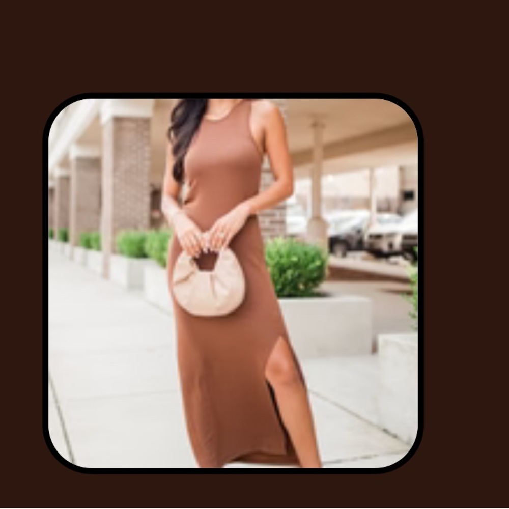Pink Lily Brown Sleeveless Maxi Dress